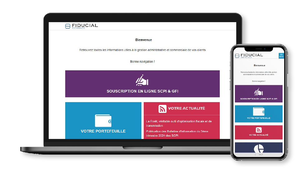Souscription en ligne accessible de votre PC ou smartphone