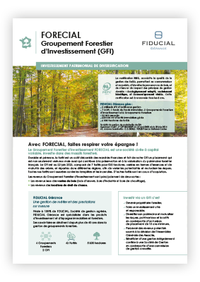 Fiche produit du GFI FORECIAL de FIDUCIAL Gérance