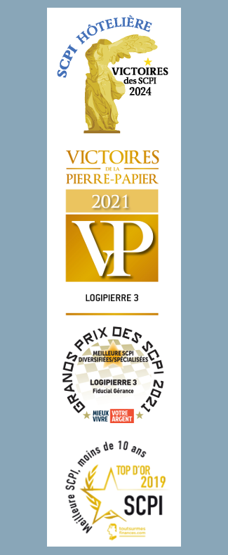 Les récompenses de la SCPI LOGIPIERRE 3 de FIDUCIAL Gérance